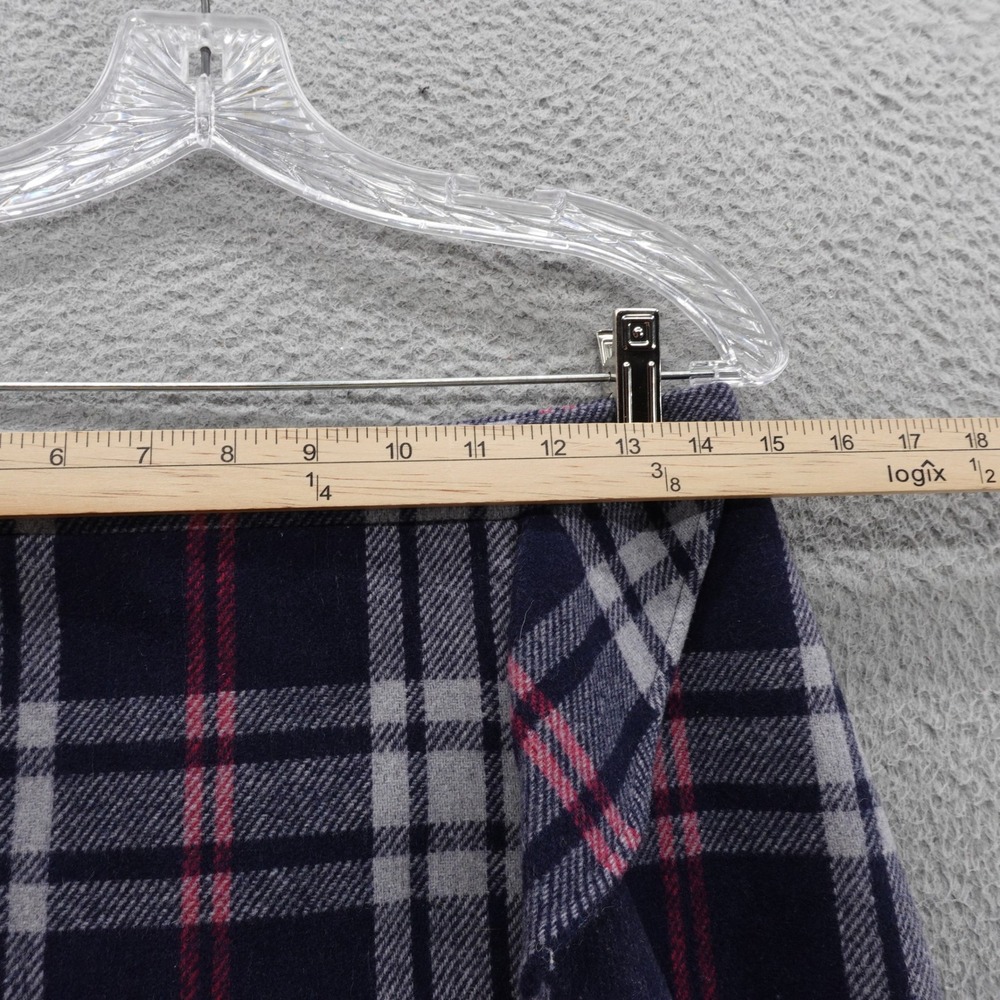J Crew Mercantile Plaid Wool Blend Mini Skirt Size 4 Navy Blue Ruffle Lined - Picture 7 of 15
